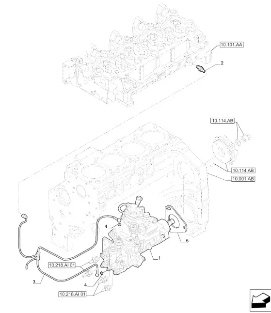 2855392 - Насос топл. выс. давл. в сборе ДВС Cursor7Mech T6050/Maxxum125
